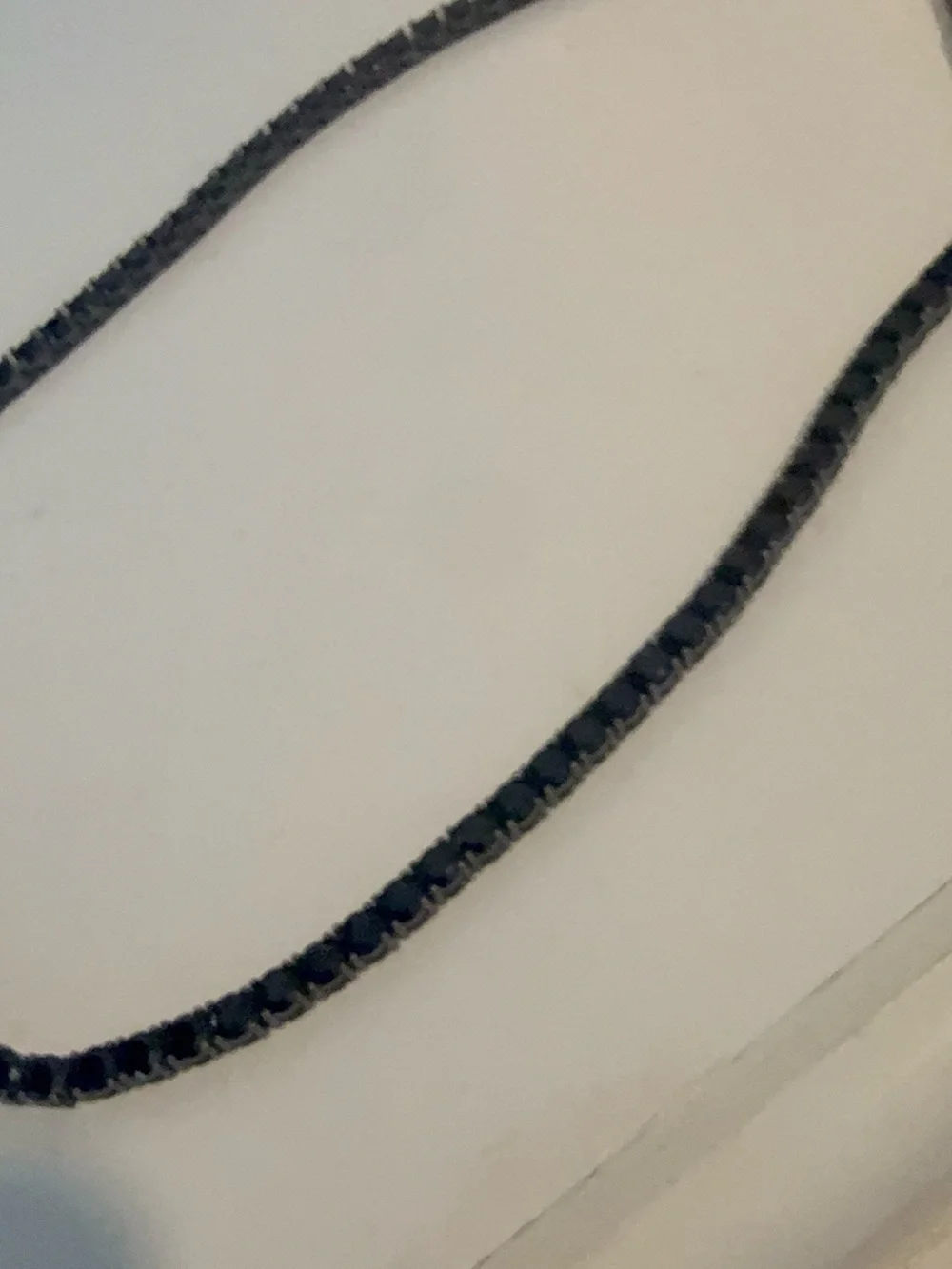 Black Rhinestone Tennis Necklace